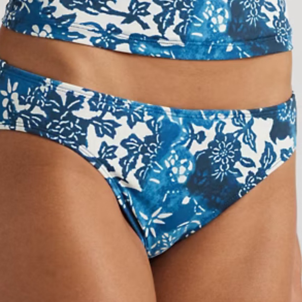 Lauren Ralph Lauren NWT Blue and White Botanical Bikini BOTTOM